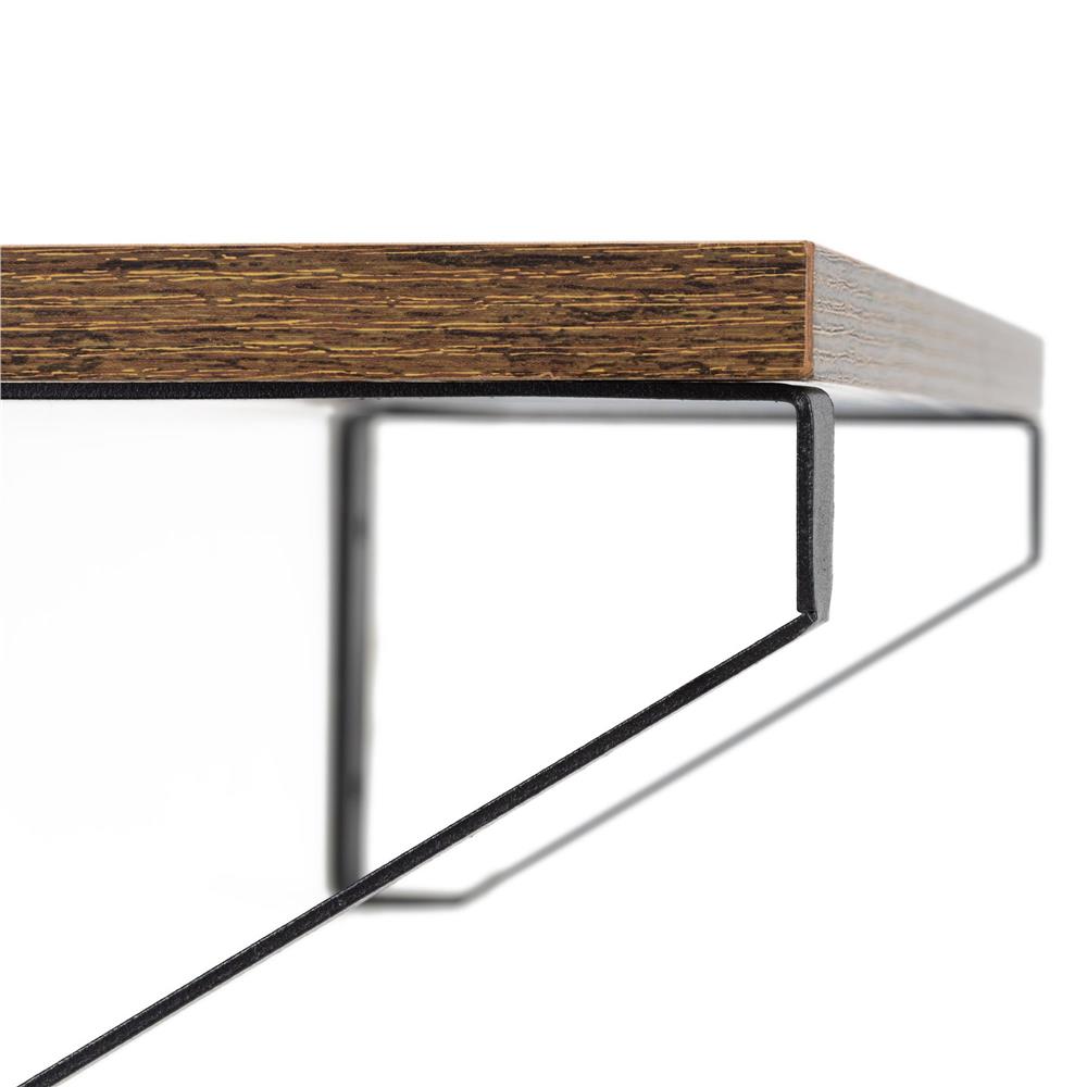 Set 3 rafturi de perete din metal si MDF, 30-35-40x12 cm, negru si maro - imagine 19