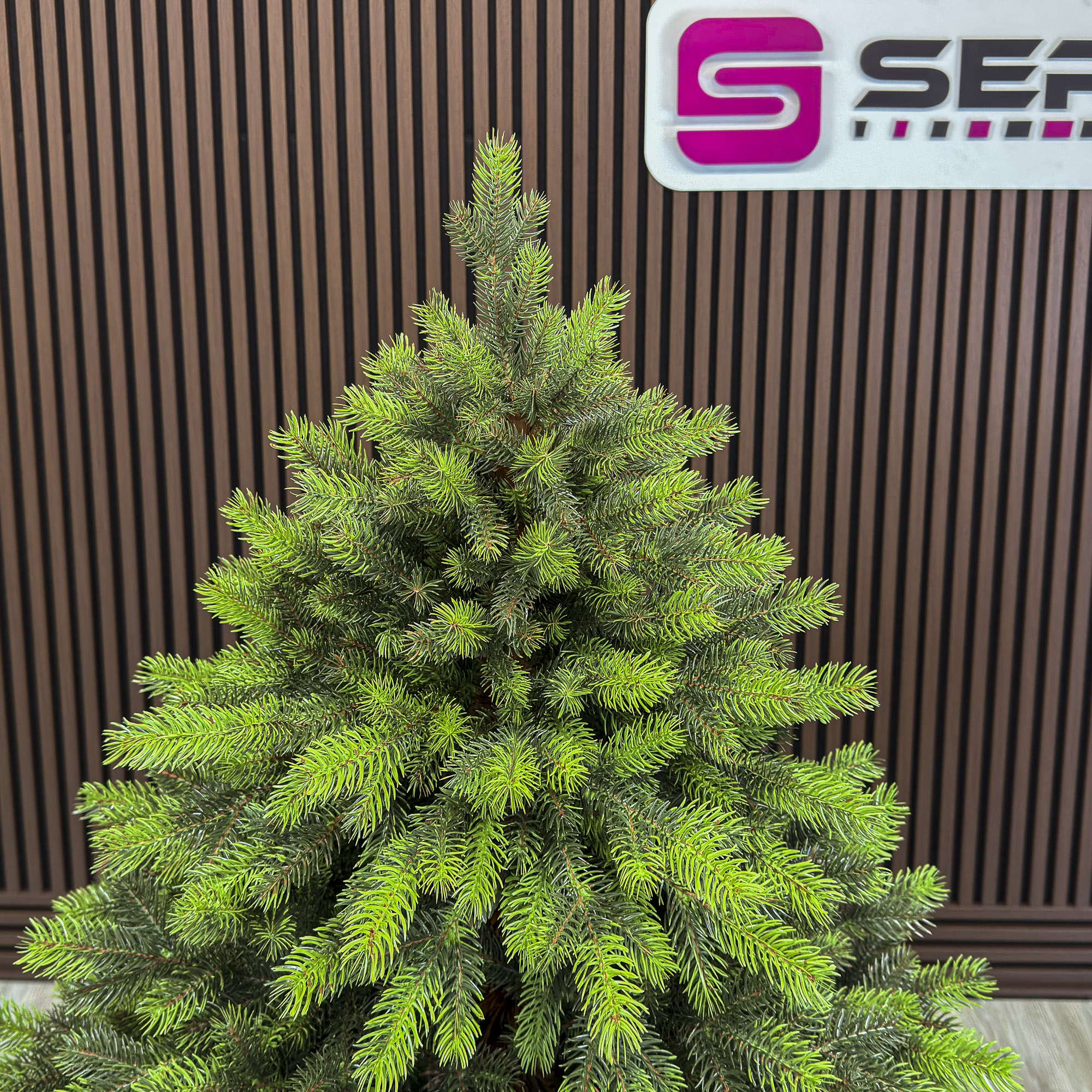 Brad artificial Sersimo, Hollandia, verde cu varfuri verzi, integral 3D, 180 cm - imagine 7