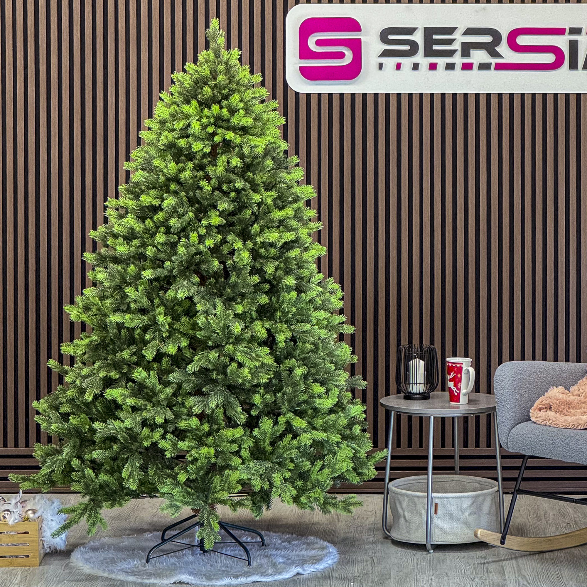 Brad artificial Sersimo, Hollandia, verde cu varfuri verzi, integral 3D, 180 cm