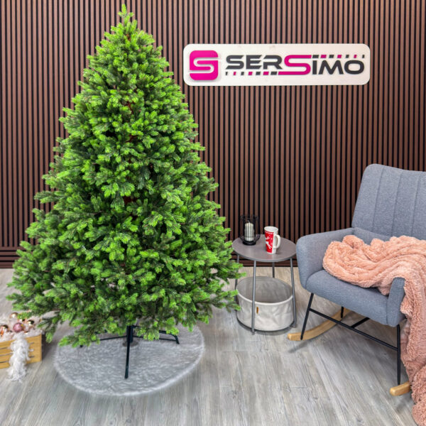 Brad artificial Sersimo, Hollandia, verde cu varfuri verzi, integral 3D, 210 cm - imagine 5