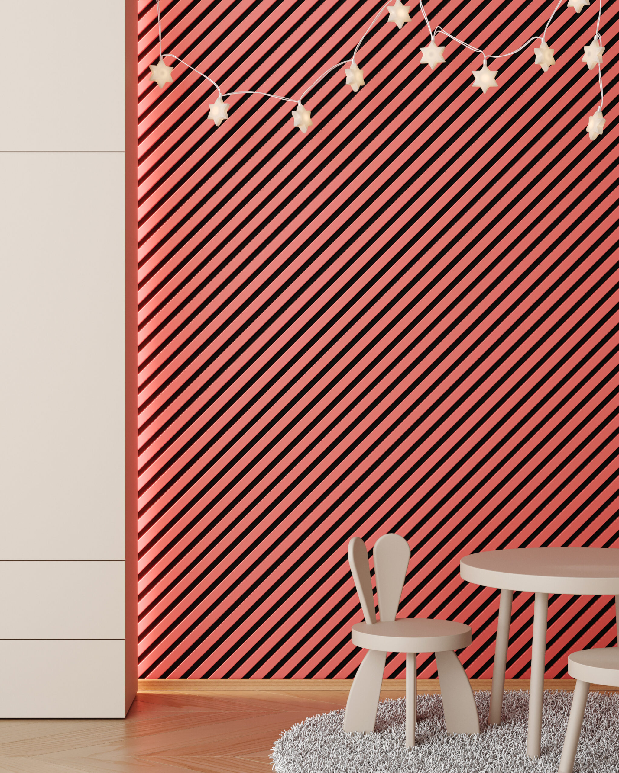 Riflaj MDF decorativ LDA PREMIUM de tip Panou Acustic, Coral, 260x40 cm - imagine 4