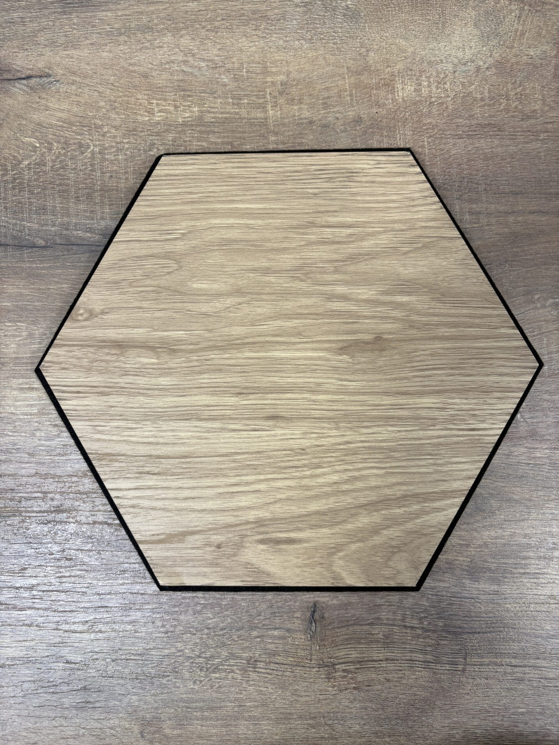 Set 6 panouri decorative hexagonale MDF si fetru, LDA PREMIUM, 30x26 cm, Stejar Saragossa - imagine 2