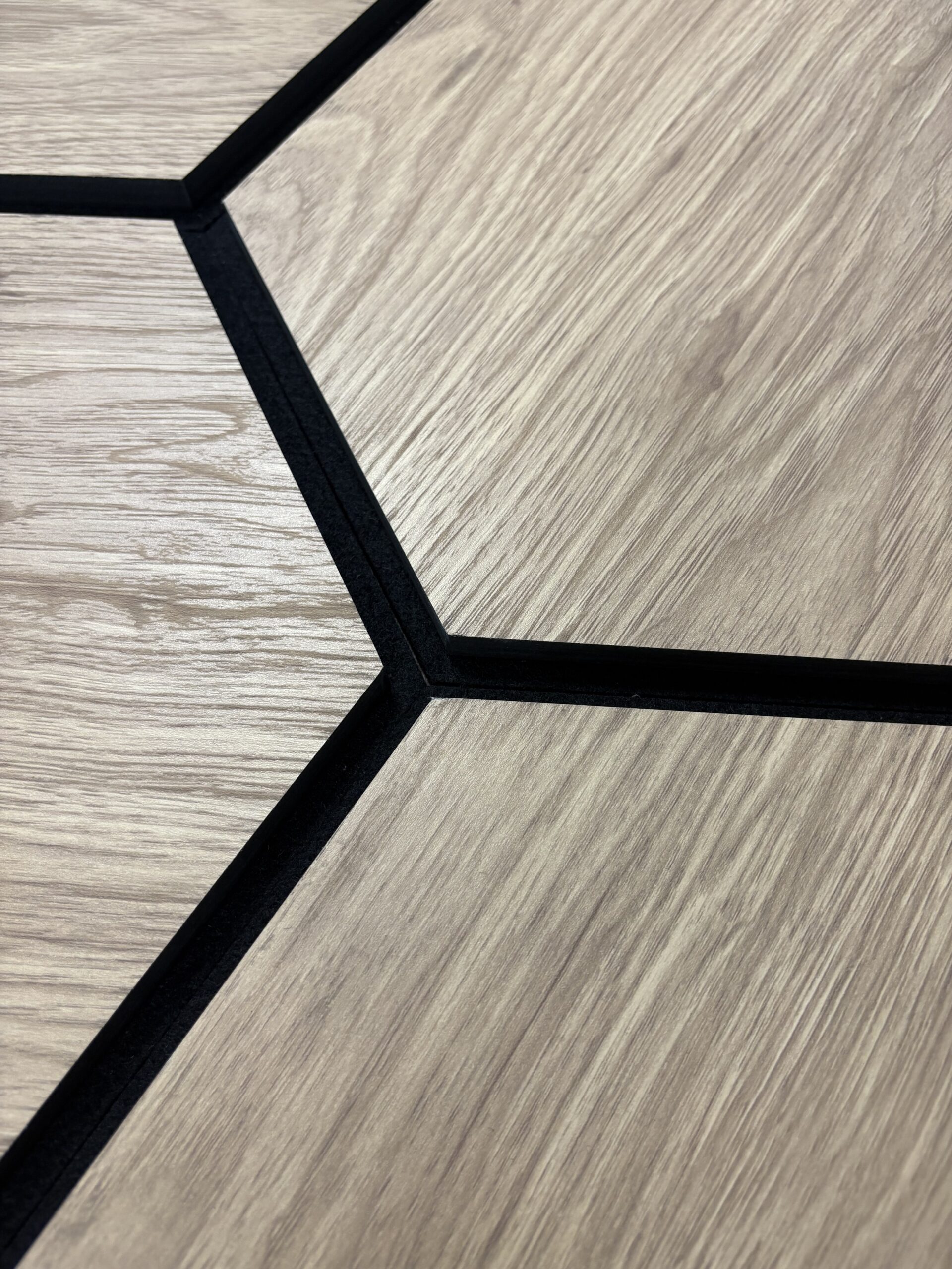 Set 6 panouri decorative hexagonale MDF si fetru, LDA PREMIUM, 30x26 cm, Stejar Saragossa - imagine 8
