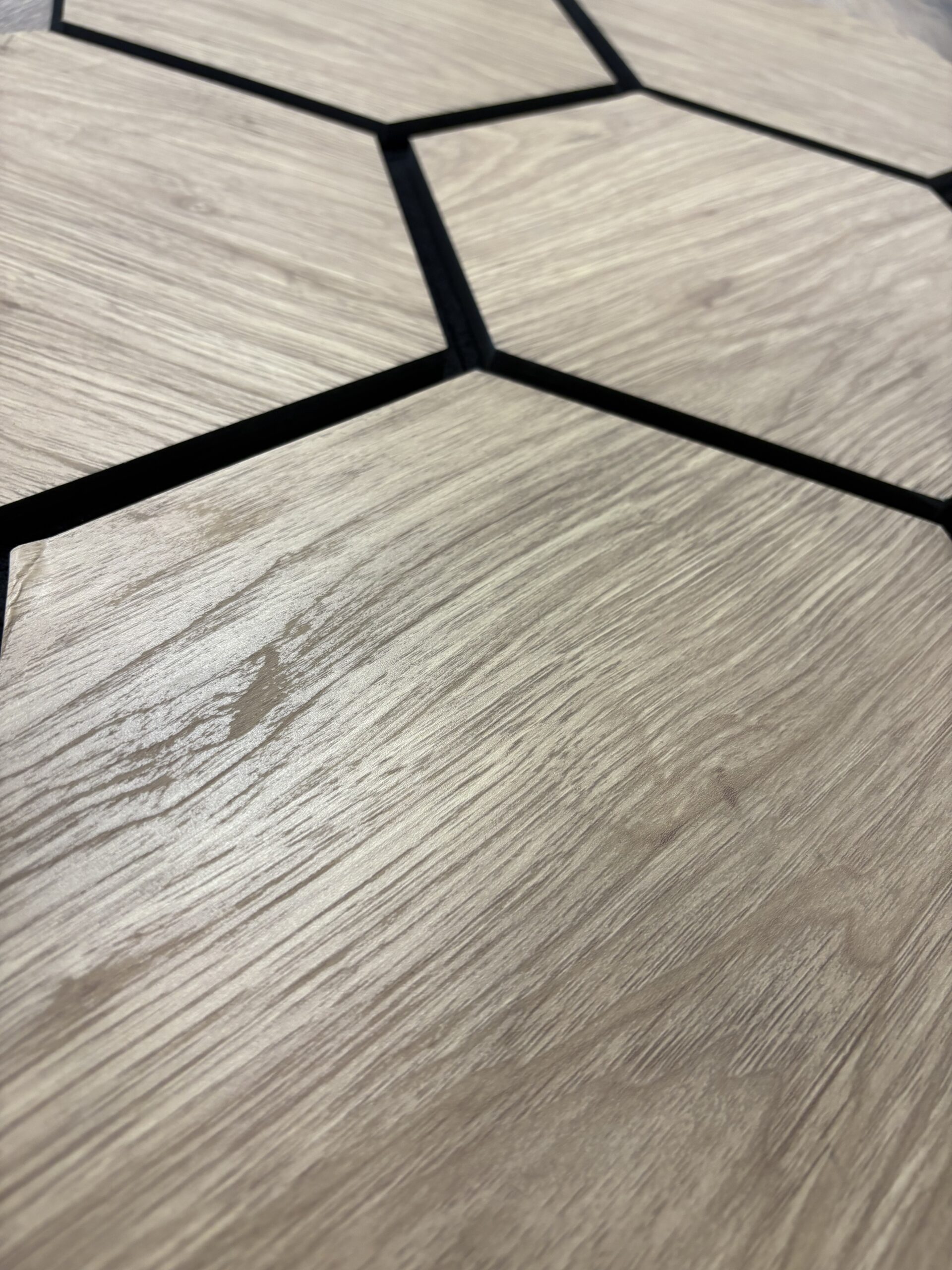 Set 6 panouri decorative hexagonale MDF si fetru, LDA PREMIUM, 30x26 cm, Stejar Saragossa - imagine 10