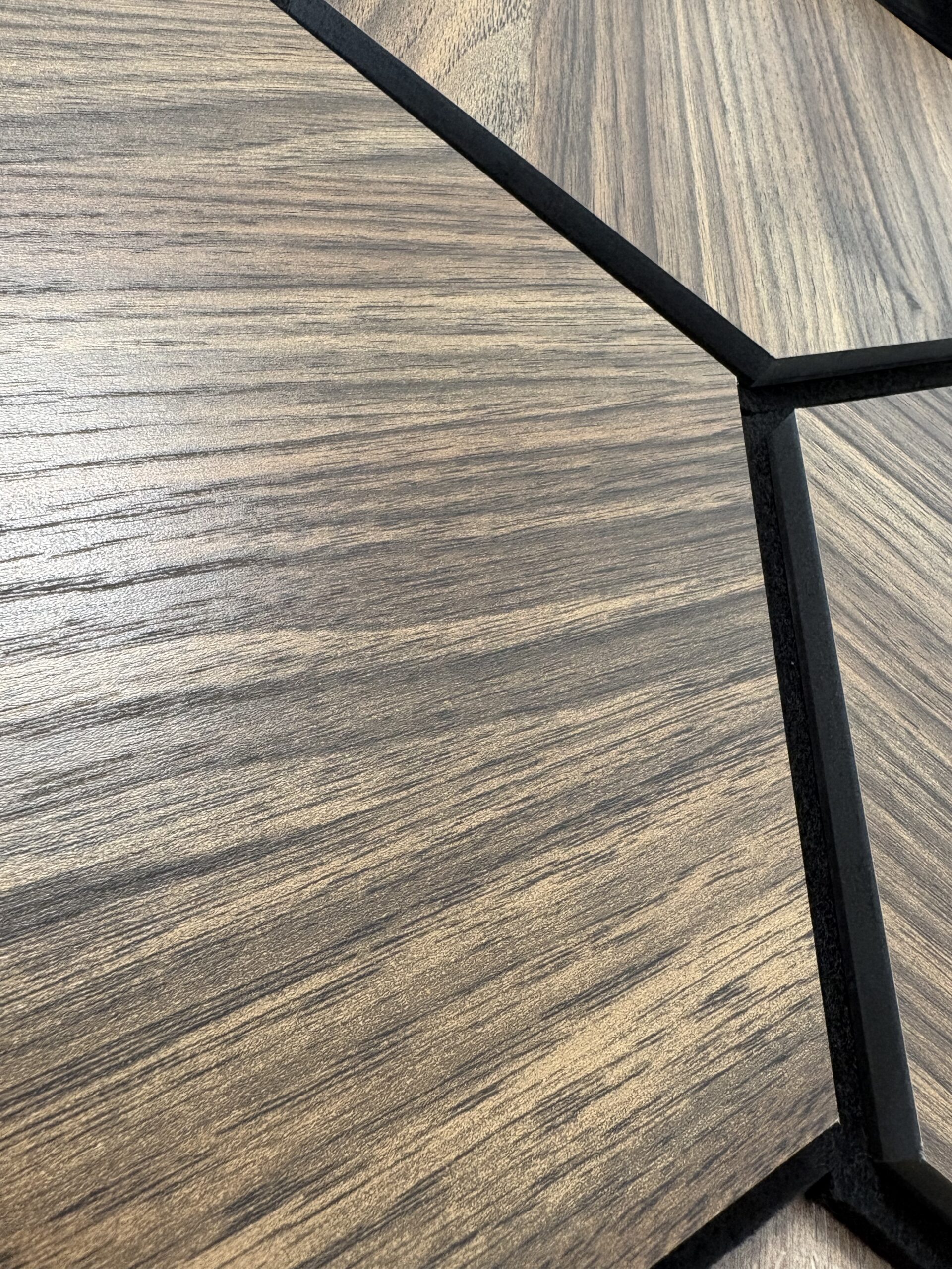 Set 6 panouri decorative hexagonale MDF si fetru, LDA PREMIUM, 30x26 cm, Nuc Modena - imagine 9