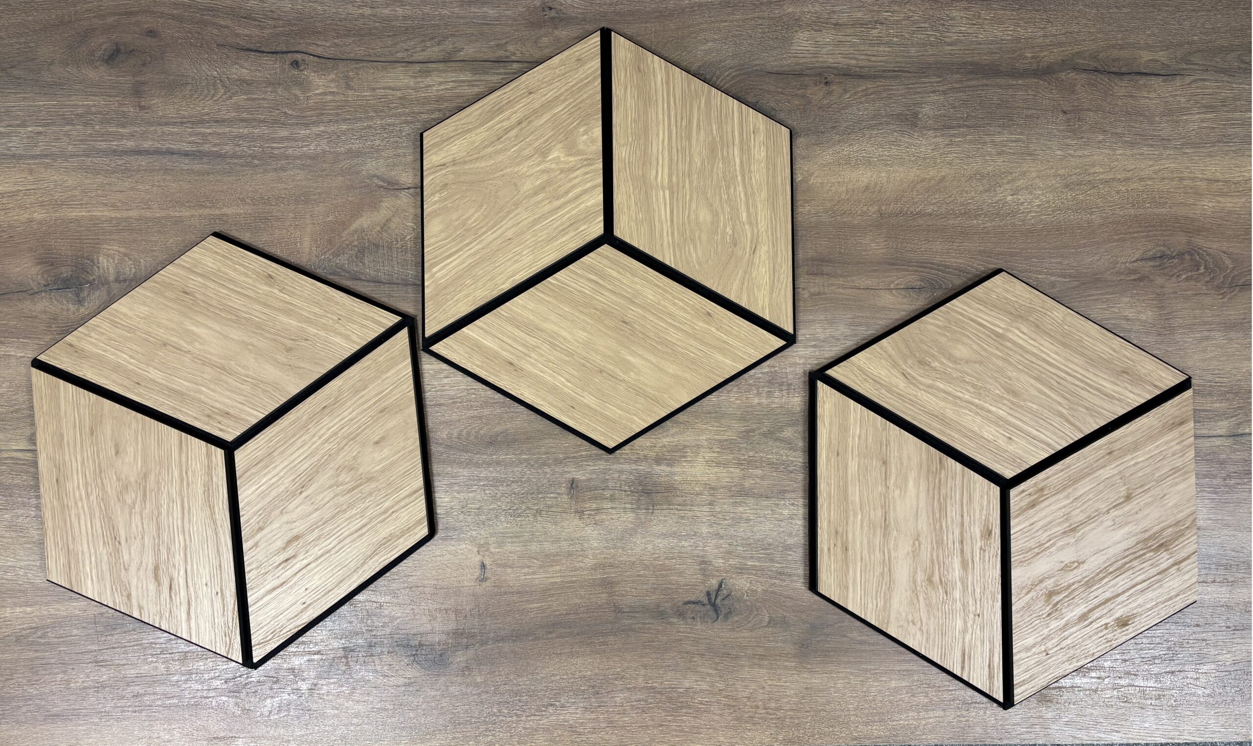 Set 9 panouri decorative romb MDF si fetru, LDA PREMIUM, 40x24 cm, Stejar Saragossa - imagine 5