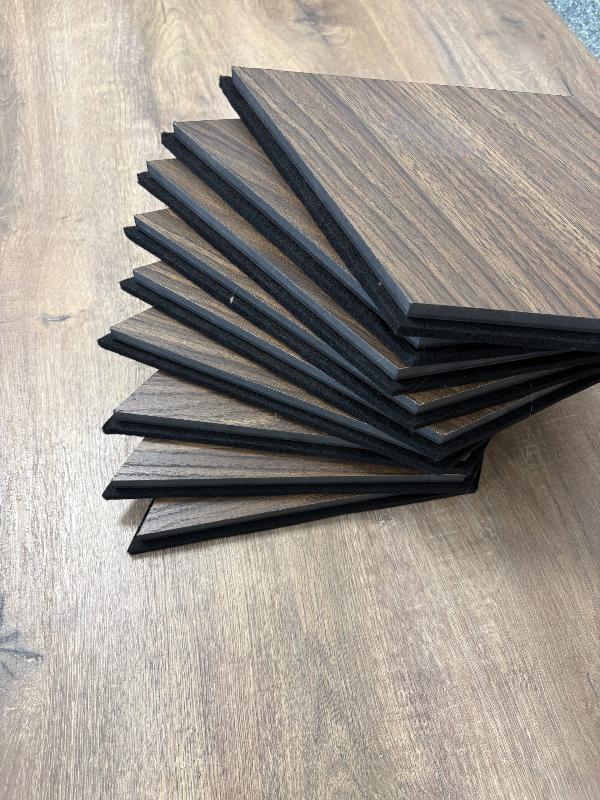 Set 9 panouri decorative romb MDF si fetru, LDA PREMIUM, 40x24cm, Nuc Modena - imagine 11