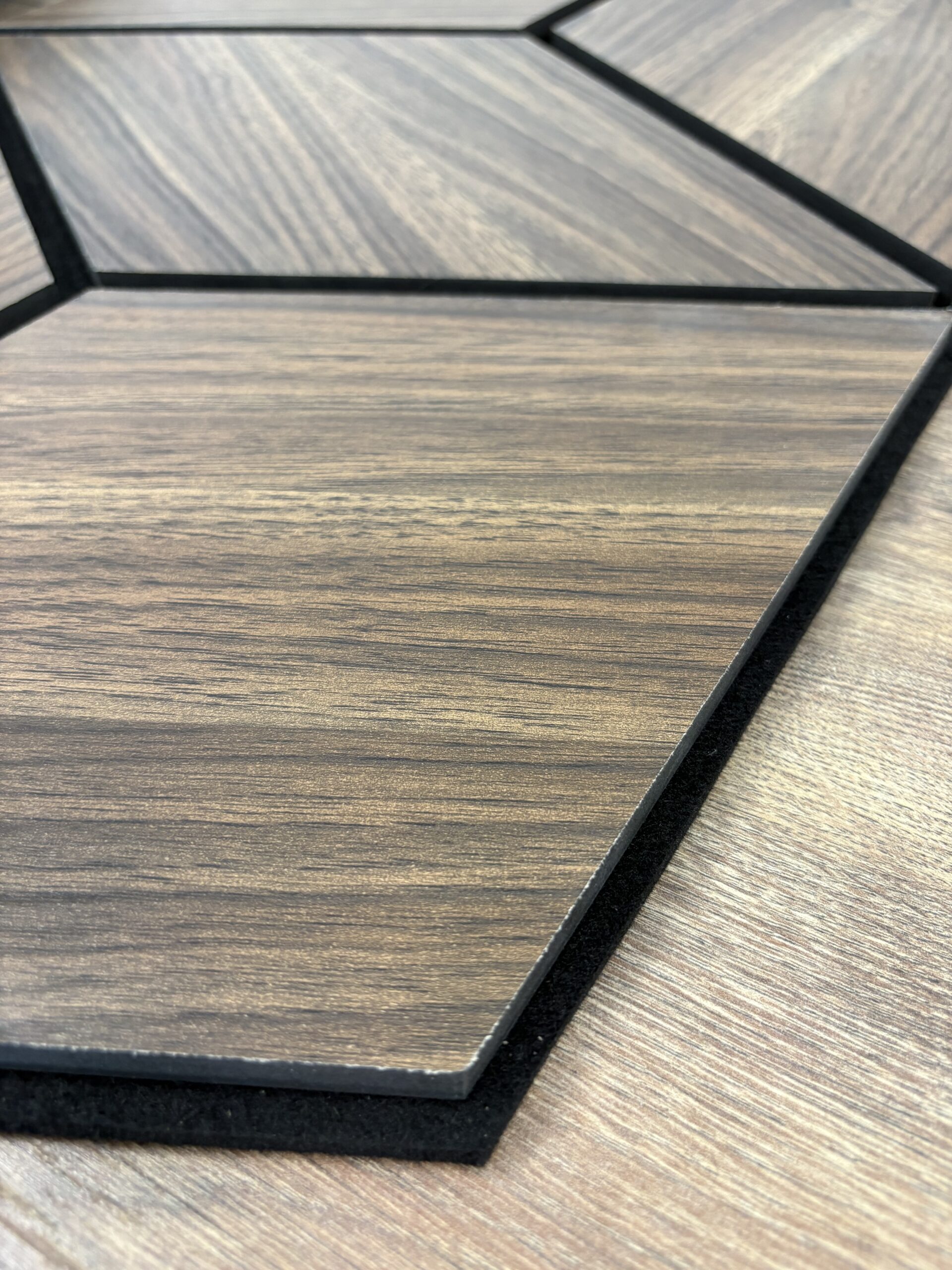 Set 9 panouri decorative romb MDF si fetru, LDA PREMIUM, 40x24cm, Nuc Modena - imagine 13