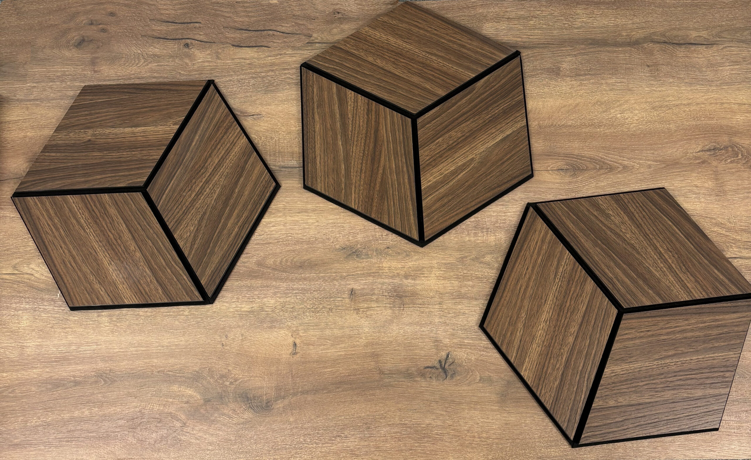 Set 9 panouri decorative romb MDF si fetru, LDA PREMIUM, 40x24cm, Nuc Modena - imagine 16