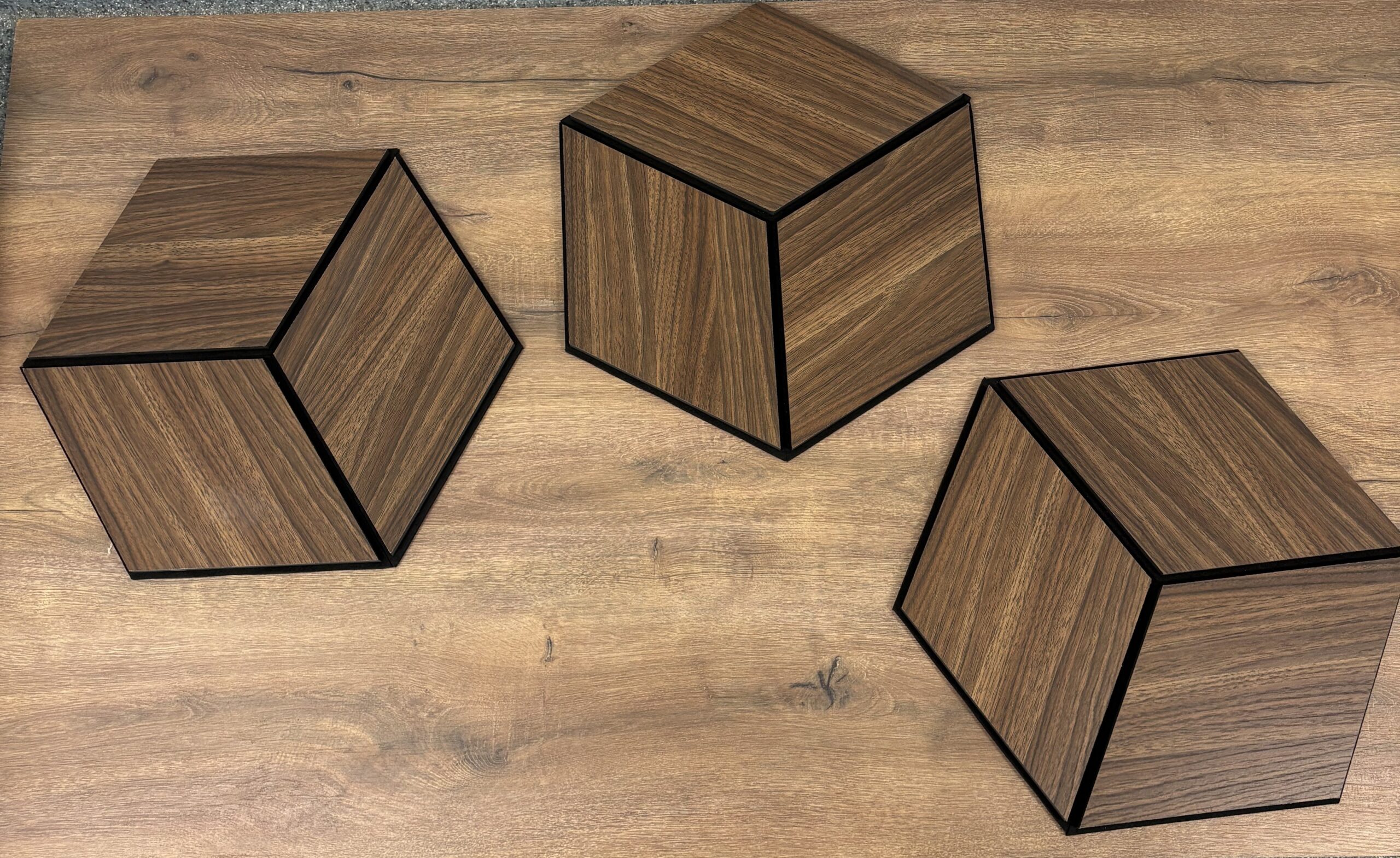 Set 9 panouri decorative romb MDF si fetru, LDA PREMIUM, 40x24cm, Nuc Modena - imagine 4