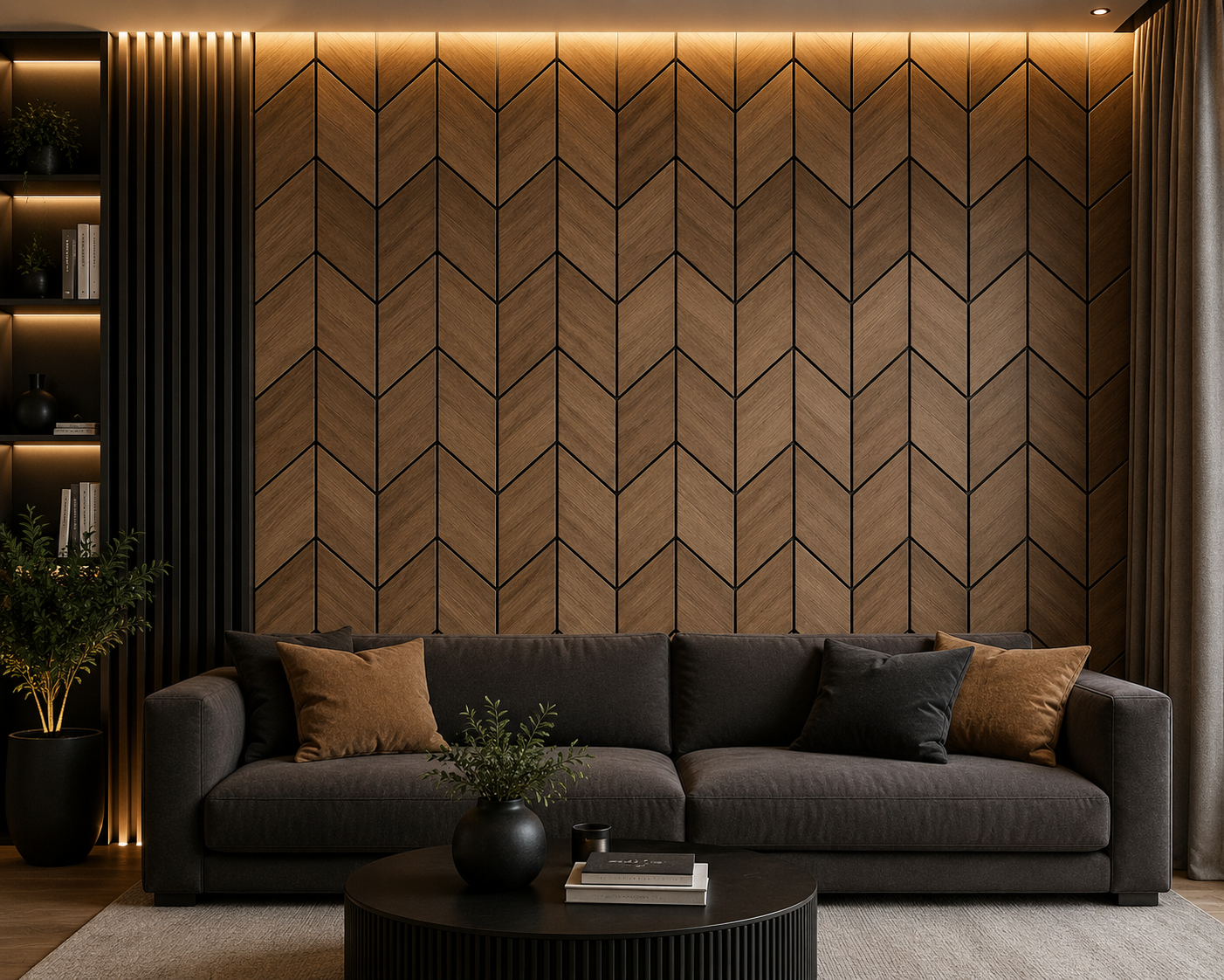 Set 9 panouri decorative romb MDF si fetru, LDA PREMIUM, 40x24cm, Nuc Modena - imagine 19