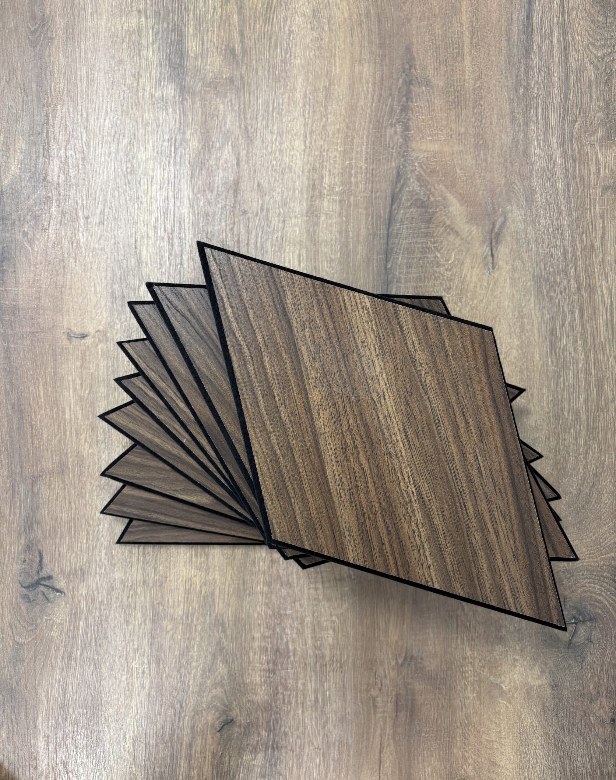 Set 9 panouri decorative romb MDF si fetru, LDA PREMIUM, 40x24cm, Nuc Modena - imagine 10