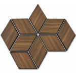 Set 9 panouri decorative romb MDF si fetru, LDA PREMIUM, 40x24cm, Nuc Modena