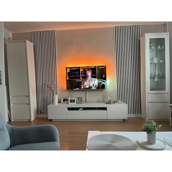 Riflaj MDF decorativ LDA PREMIUM de tip Panou Acoustic, ALB MAT, 260x40 cm - imagine 7