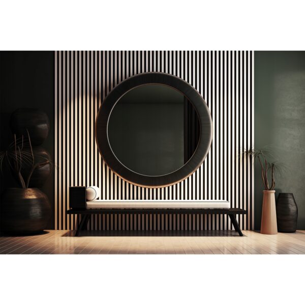 Riflaj MDF decorativ LDA PREMIUM de tip Panou Acoustic, ALB MAT, 260x40 cm - imagine 2