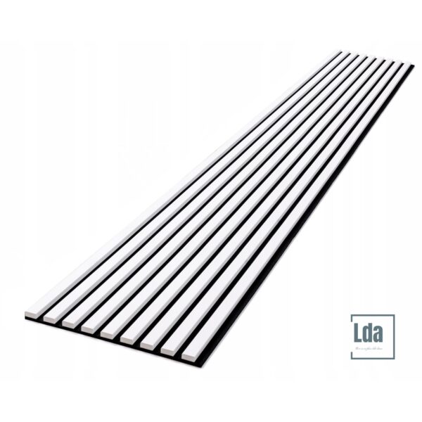 Riflaj MDF decorativ LDA PREMIUM de tip Panou Acoustic, ALB MAT, 260x40 cm - imagine 8