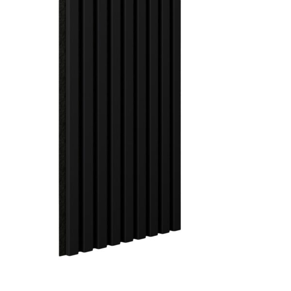 Riflaj MDF decorativ LDA PREMIUM de tip Panou Acustic, Negru, 260x40 cm