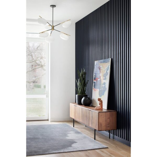 Riflaj MDF decorativ LDA PREMIUM de tip Panou Acustic, Negru, 260x40 cm - imagine 2