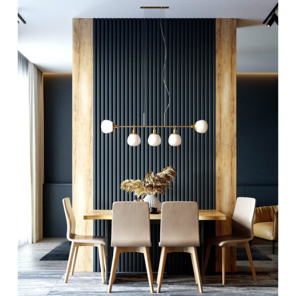 Riflaj MDF decorativ LDA PREMIUM de tip Panou Acustic, Negru, 260x40 cm - imagine 9
