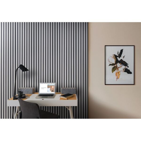 Riflaj MDF decorativ LDA PREMIUM de tip Panou Acustic, Gri Nisip, 260x40 cm - imagine 8
