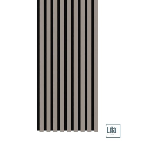Riflaj MDF decorativ LDA PREMIUM de tip Panou Acustic, Gri Nisip, 260x40 cm