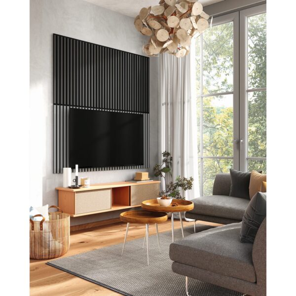 Riflaj MDF decorativ LDA PREMIUM de tip Panou Acustic, Gri Nisip, 260x40 cm - imagine 4