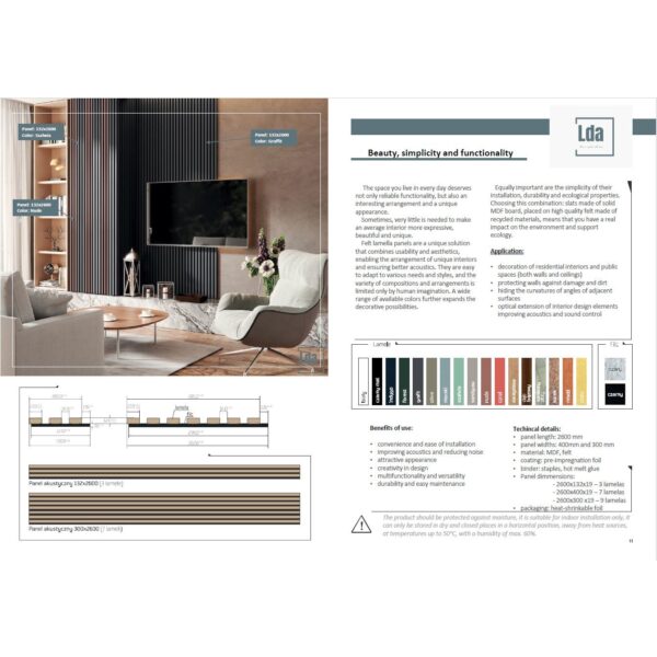 Riflaj MDF decorativ LDA PREMIUM de tip Panou Acoustic, Stejar Natur Saragossa, 260x40 cm - imagine 13