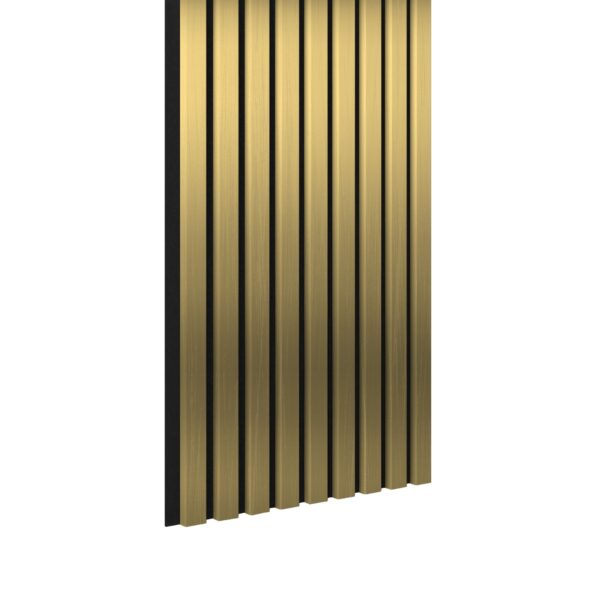 Riflaj MDF decorativ LDA PREMIUM de tip Panou Acustic, Auriu, 260x40 cm