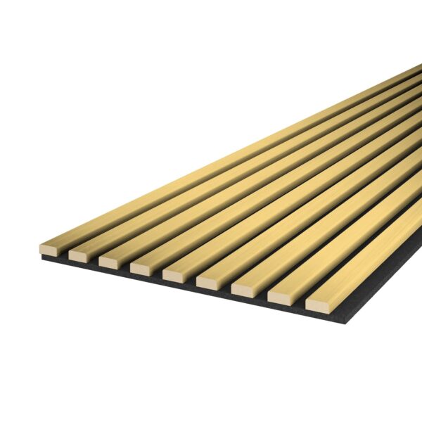 Riflaj MDF decorativ LDA PREMIUM de tip Panou Acustic, Auriu, 260x40 cm - imagine 3