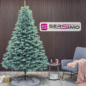 Brad artificial Christmas Deluxe by Sersimo, Laponia Select argintiu, integral 3D, 230cm