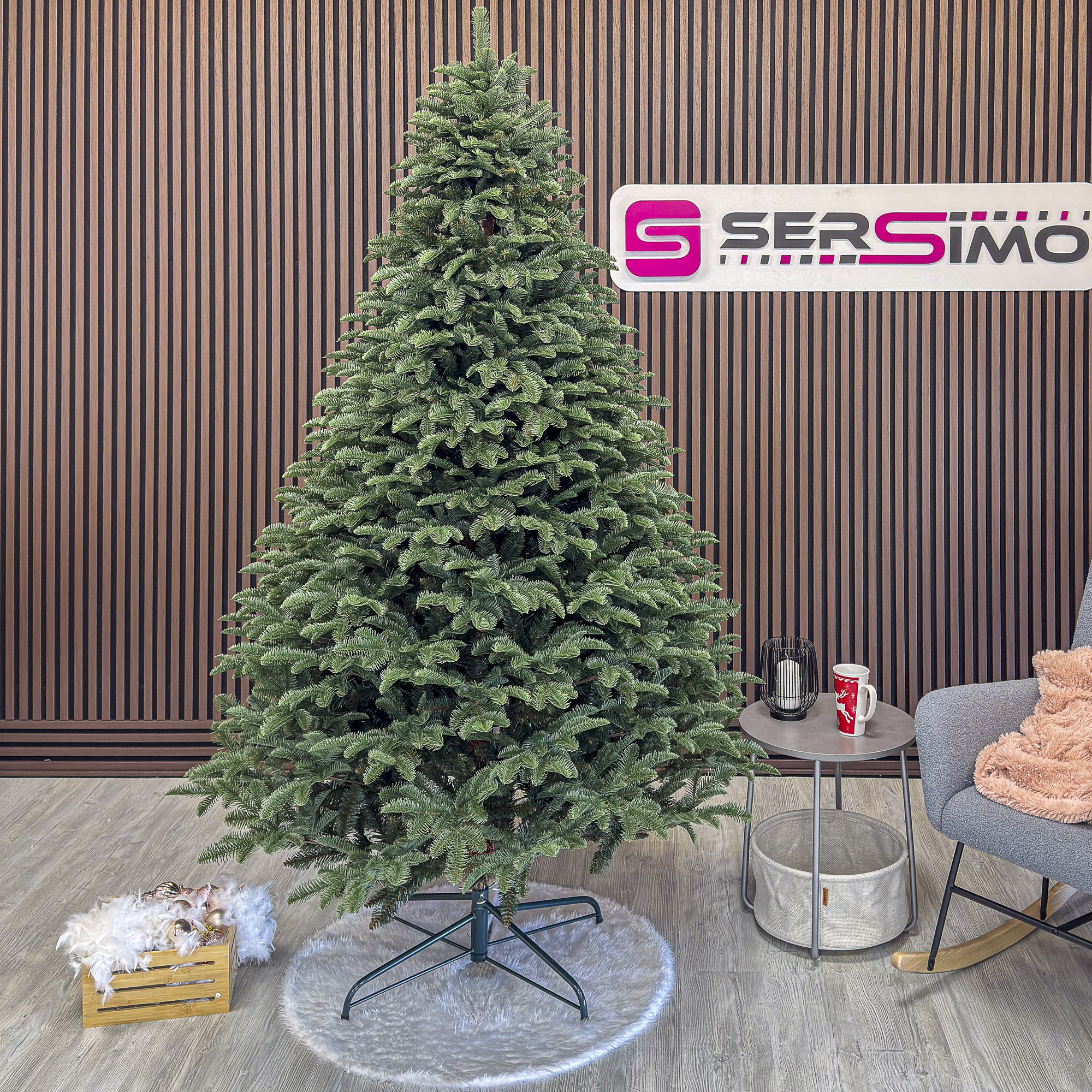 Brad artificial Christmas Deluxe by Sersimo, Alaska, verde, mix 2D+3D, 230 cm - imagine 4