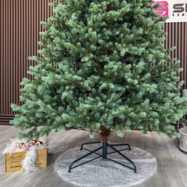 Brad artificial Sersimo, Hollandia, verde cu varfuri argintii, integral 3D, 230 cm - imagine 13