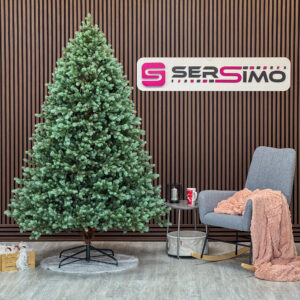 Brad artificial Sersimo, Hollandia, verde cu varfuri argintii, integral 3D, 230 cm