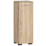 Dulap de baie tip baza, cu usa reversibila si raft interior, PAL 16 mm, 30x30x85 cm, stejar sonoma