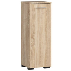 Dulap de baie tip baza, cu usa reversibila si raft interior, PAL 16 mm, 30x30x85 cm, stejar sonoma
