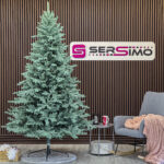 Brad artificial Christmas Deluxe by Sersimo, Viena Select argintiu, integral 3D, 250 cm