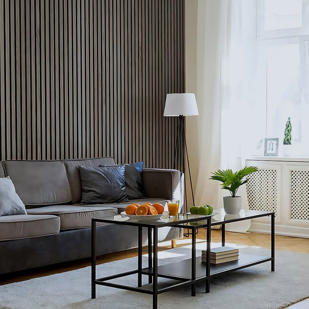 Riflaj MDF decorativ LDA PREMIUM de tip Panou Acustic, Stejar Grafit, 260x40 cm - imagine 3