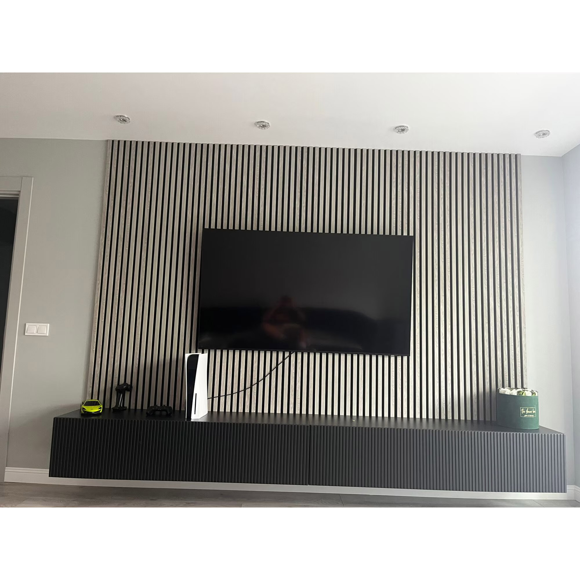 Riflaj MDF decorativ LDA PREMIUM de tip Panou Acustic, Stejar Grafit, 260x40 cm - imagine 6