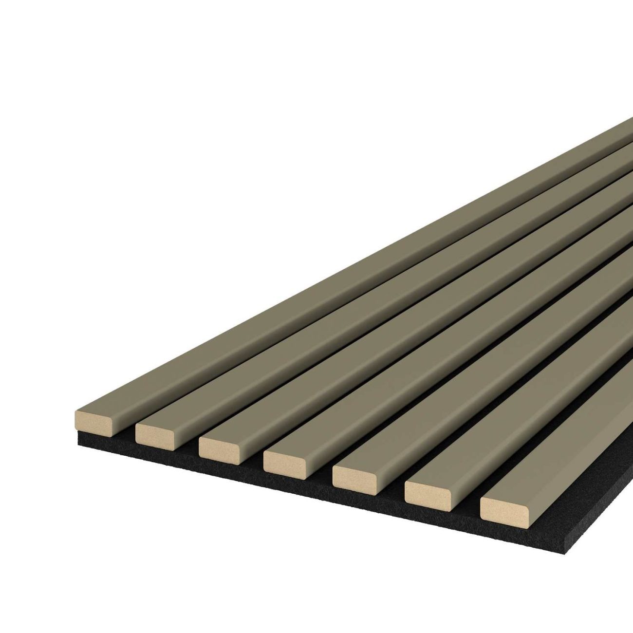 Riflaj MDF decorativ LDA PREMIUM de tip Panou Acustic, Verde Masliniu, 260x40 cm - imagine 2