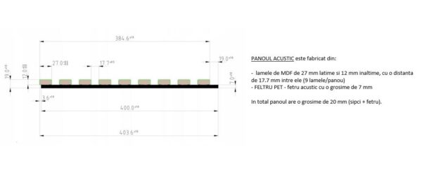 Riflaj MDF decorativ LDA PREMIUM de tip Panou Acoustic, Stejar Natur Saragossa, 260x40 cm - imagine 20