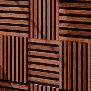 Modul riflaj MDF decorativ LDA PREMIUM de tip panou acustic, Stejar Maro, 30x30 cm