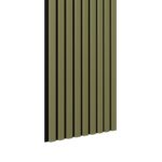 Riflaj MDF decorativ LDA PREMIUM de tip Panou Acustic, Verde Masliniu, 260x40 cm