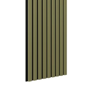 Riflaj MDF decorativ LDA PREMIUM de tip Panou Acustic, Verde Masliniu, 260x40 cm