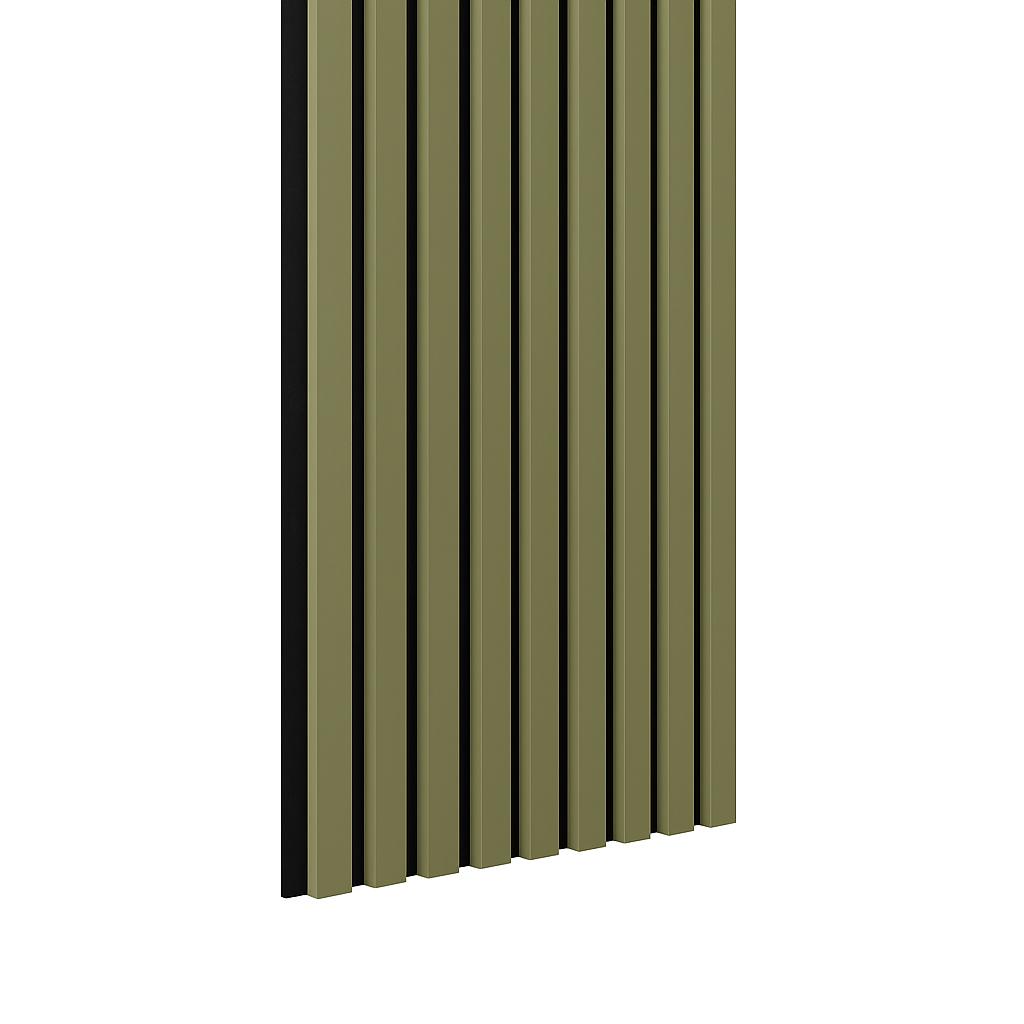 Riflaj MDF decorativ LDA PREMIUM de tip Panou Acustic, Verde Masliniu, 260x40 cm