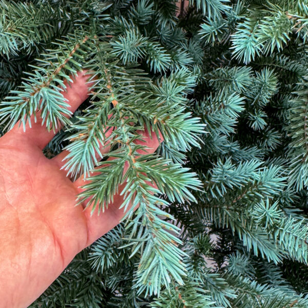 Brad artificial Sersimo, Scandinavia, verde cu varfuri argintii, integral 3D, 210 cm - imagine 7