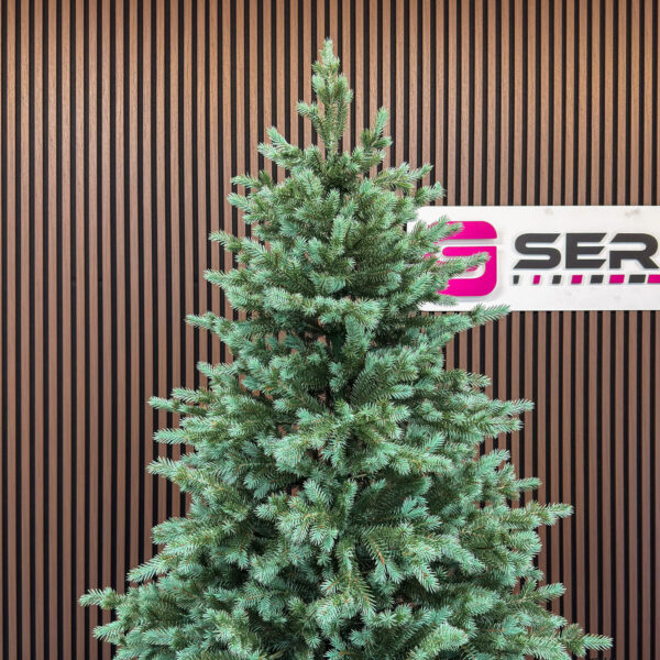Brad artificial Sersimo, Scandinavia, verde cu varfuri argintii, integral 3D, 210 cm - imagine 9