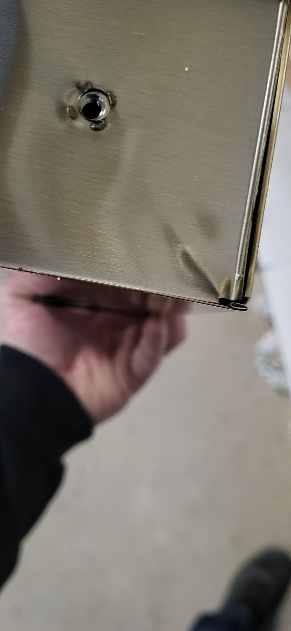 RESIGILAT: Stand cu perie WC si suport hartie igienica, metal si bambus, 67cm, auriu - imagine 4