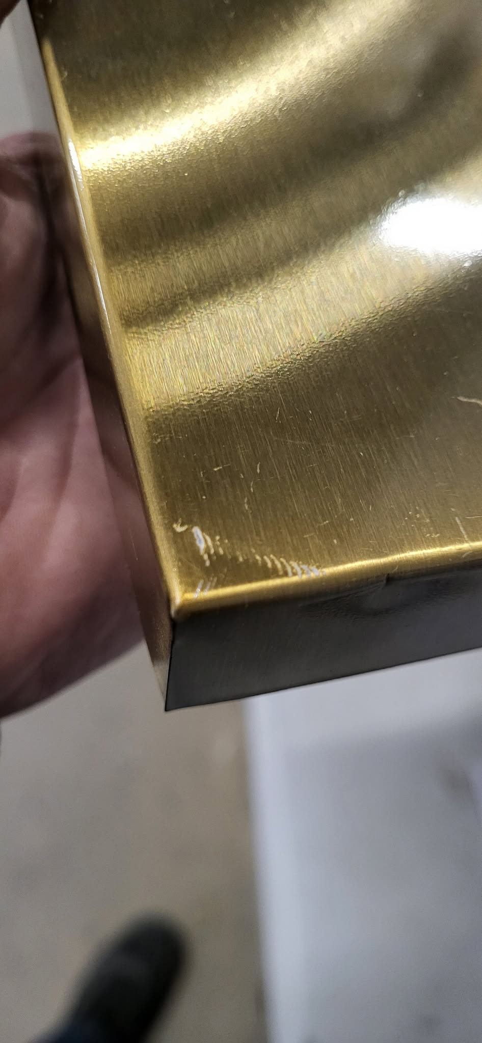 RESIGILAT: Stand cu perie WC si suport hartie igienica, metal si bambus, 67cm, auriu - imagine 3