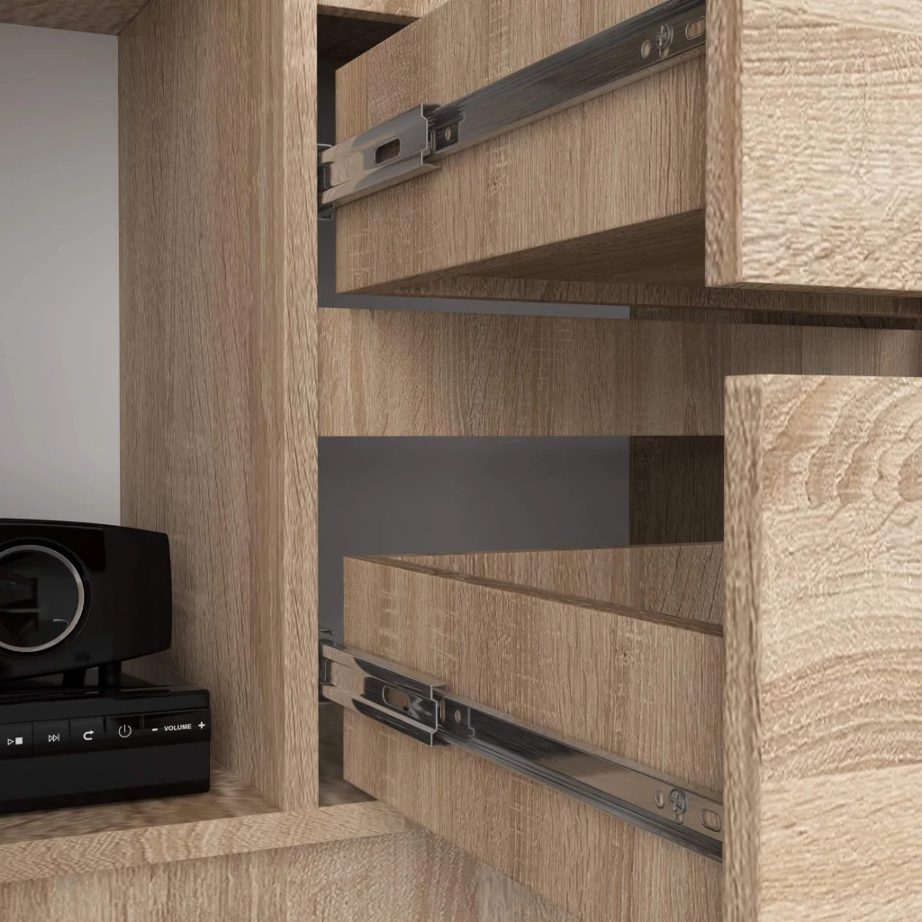 Dulap cu usa, 2 sertare si 7 rafturi, PAL laminat 16 mm, 80x35x180 cm, sonoma - imagine 5