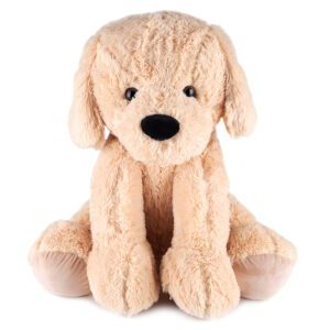 Jucarie plusata catel urias, foarte moale si pufoasa, 60x50 cm, maro